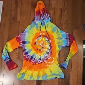 Disney Tie-Dye Castle Pullover Hoodie - Orange, Yellow, Red
